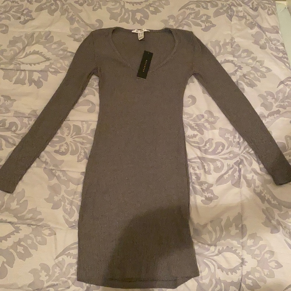 Grey Long Sleeve Dress.